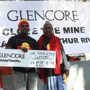 Aboriginal Borroloola Indigenous protest Glencore McArthur river zinc and lead mine in Sydney, 2016