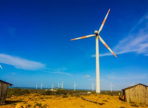 Wind farm community La Guajira Colombia