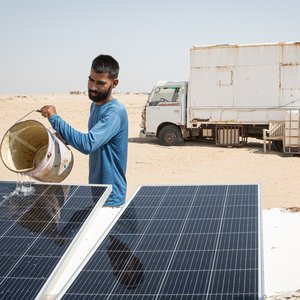 Indian migrant worker solar panels Kuwait
